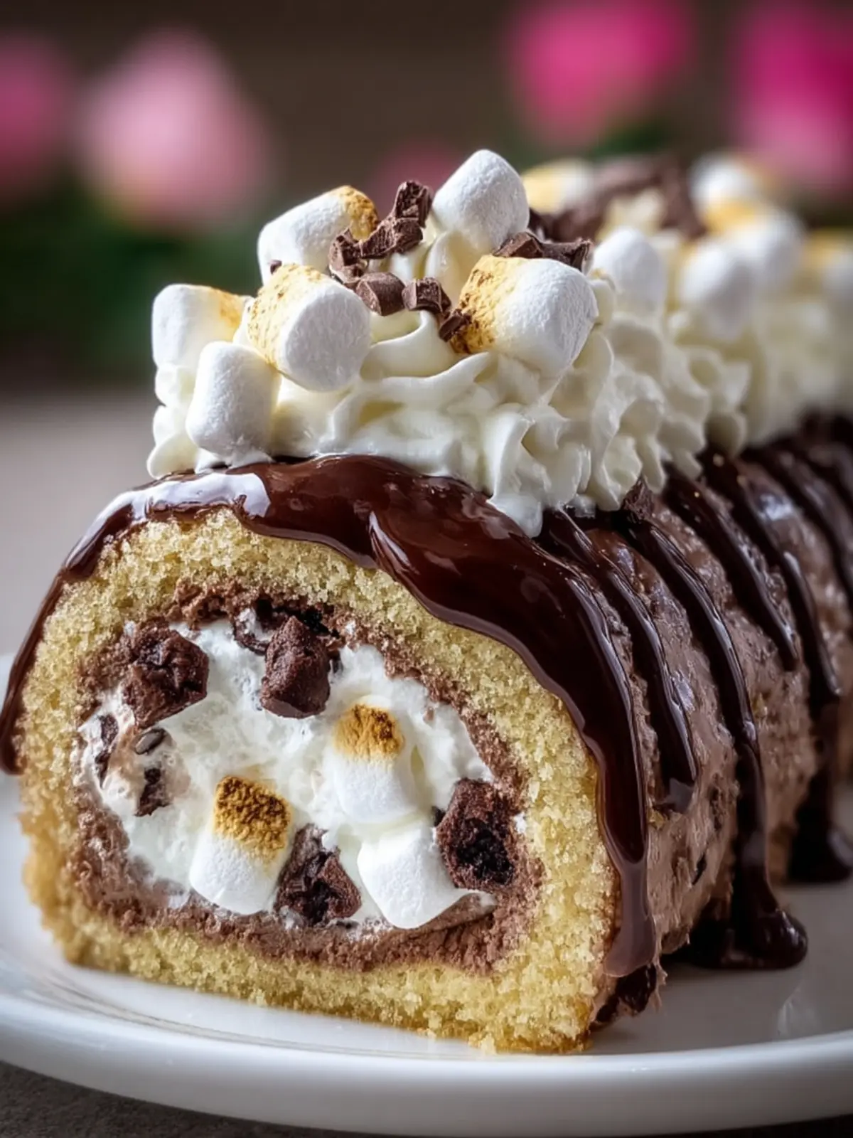 Gourmet S'mores Chocolate Roll Cake First Image