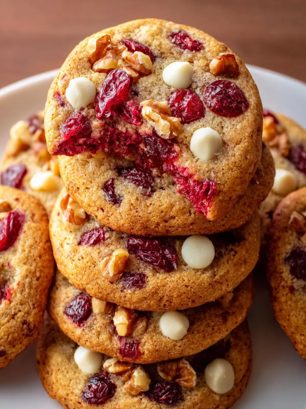 Chewy Spiced Cranberry Cookies with Walnuts First Image