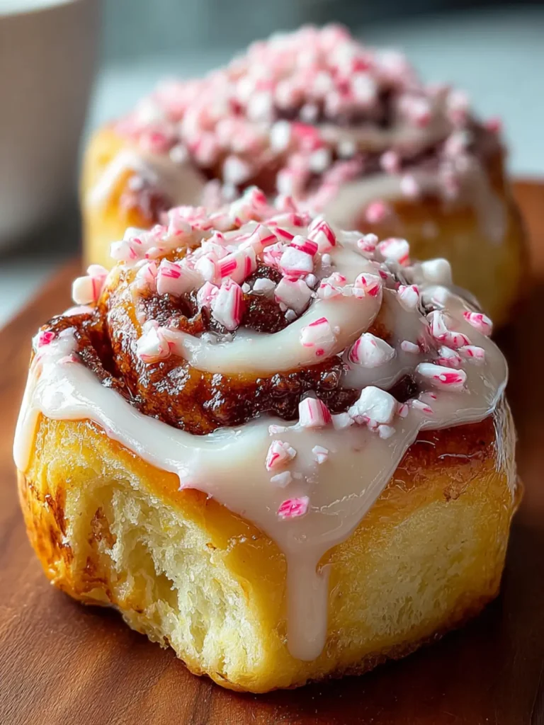 12-Minute Peppermint Bark Cinnamon Rolls Bliss First Image