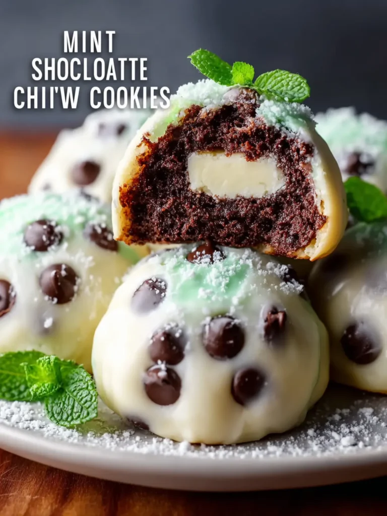 Mint Chocolate Chip Snowball Cookies First Image