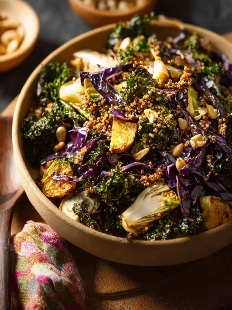Roasted Cabbage and Kale Salad with Crispy Quinoa First Image