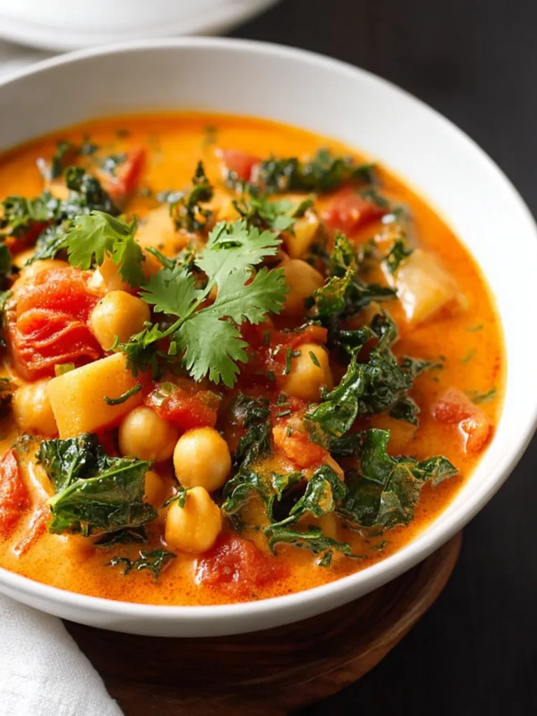 Tomato Coconut Curry Stew with Chickpeas & Kale First Image