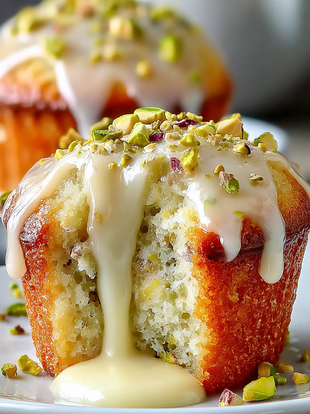 White Chocolate Pistachio Lava Muffins – Gooey, Indulgent Treat First Image