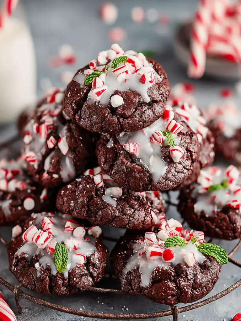 Chewy Mini Chocolate Peppermint Bark Cookies Recipe First Image