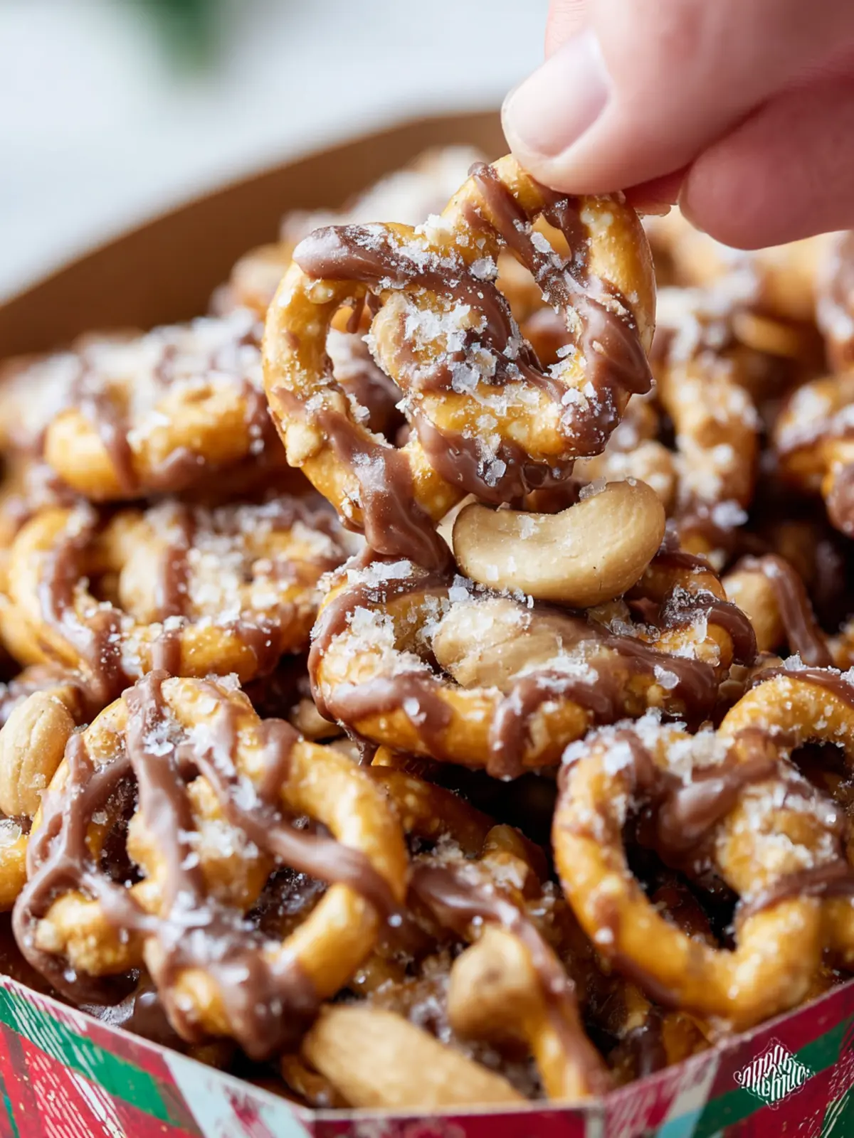Sweet & Salty Cashew Toffee Pretzels First Image
