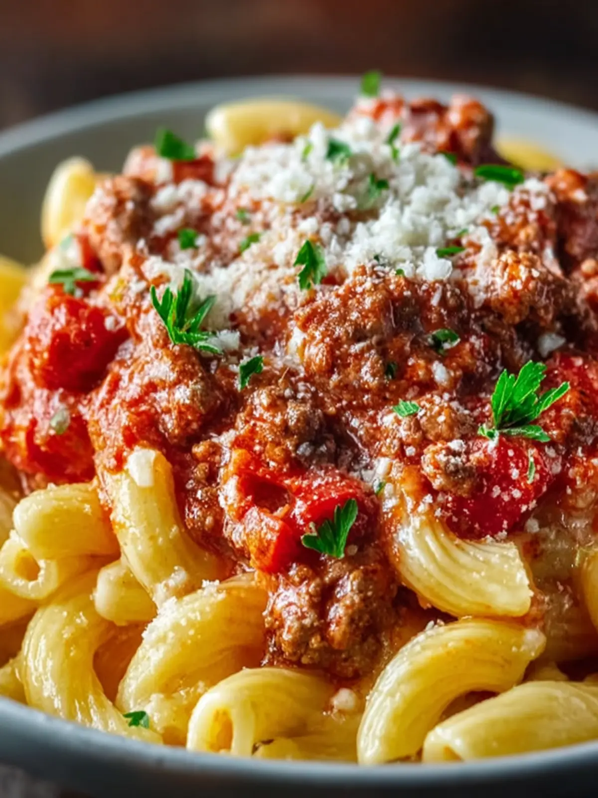 Cheesy Ground Turkey Pasta First Image
