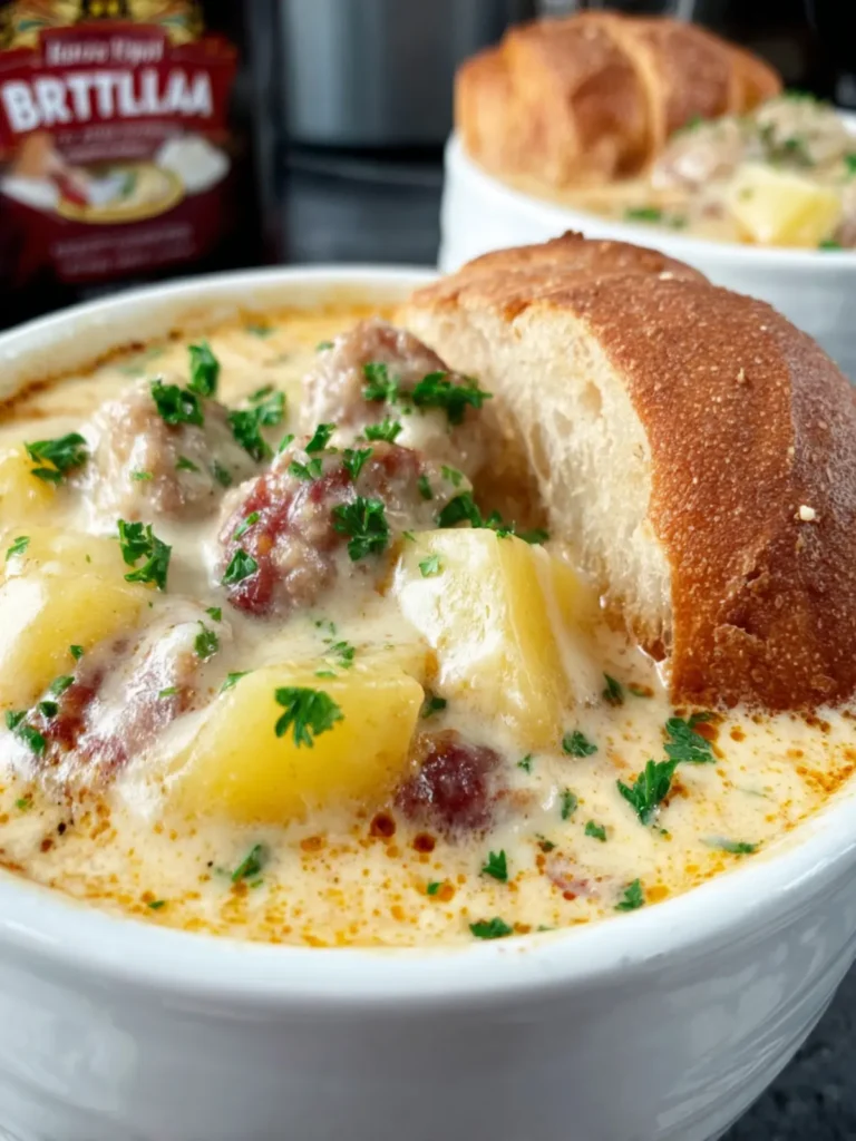 Crockpot Creamy Italian Sausage & Potato Soup First Image