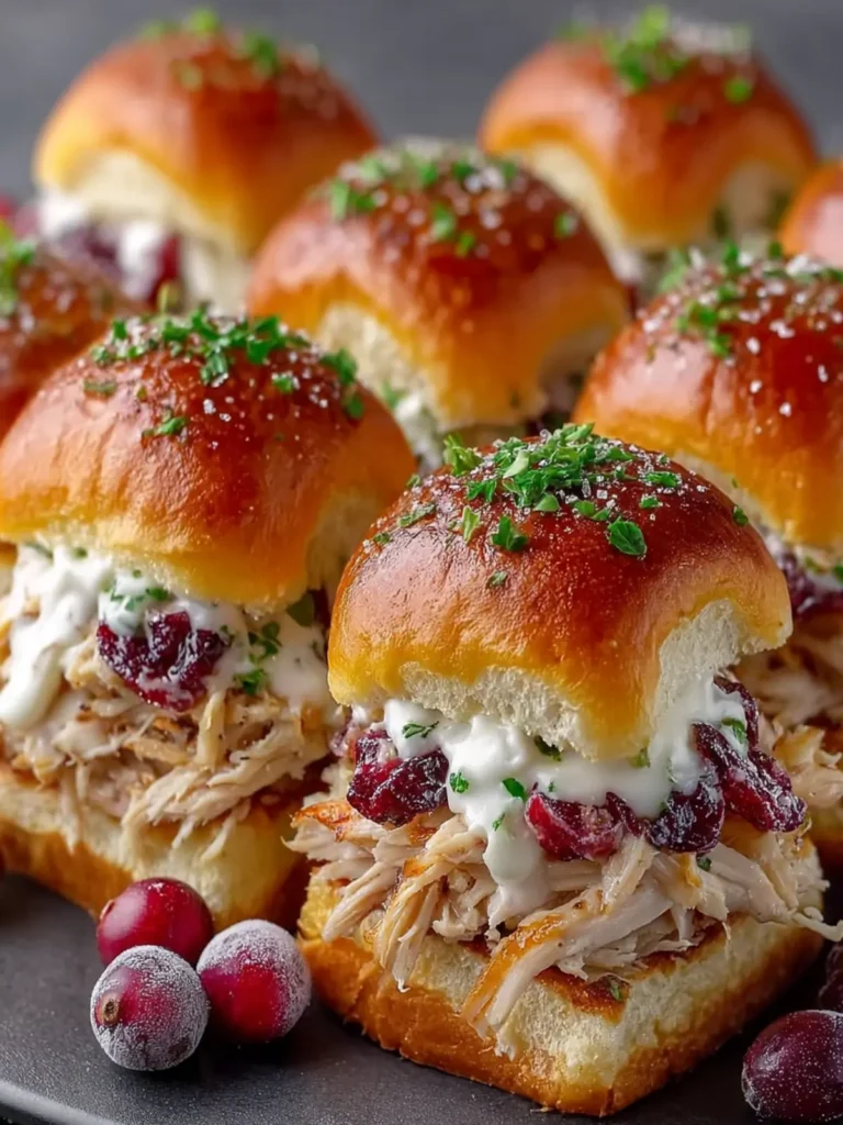 Thanksgiving Leftover Turkey Cranberry Sliders First Image