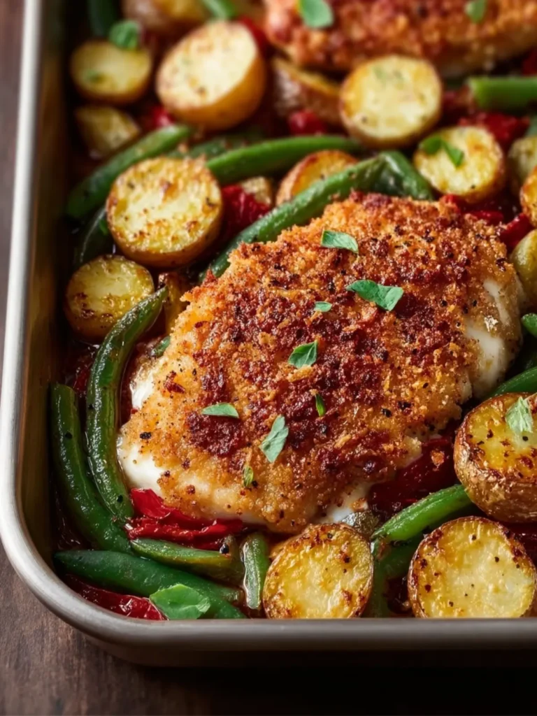 Healthy Chicken Parmesan with Roasted Veggies First Image