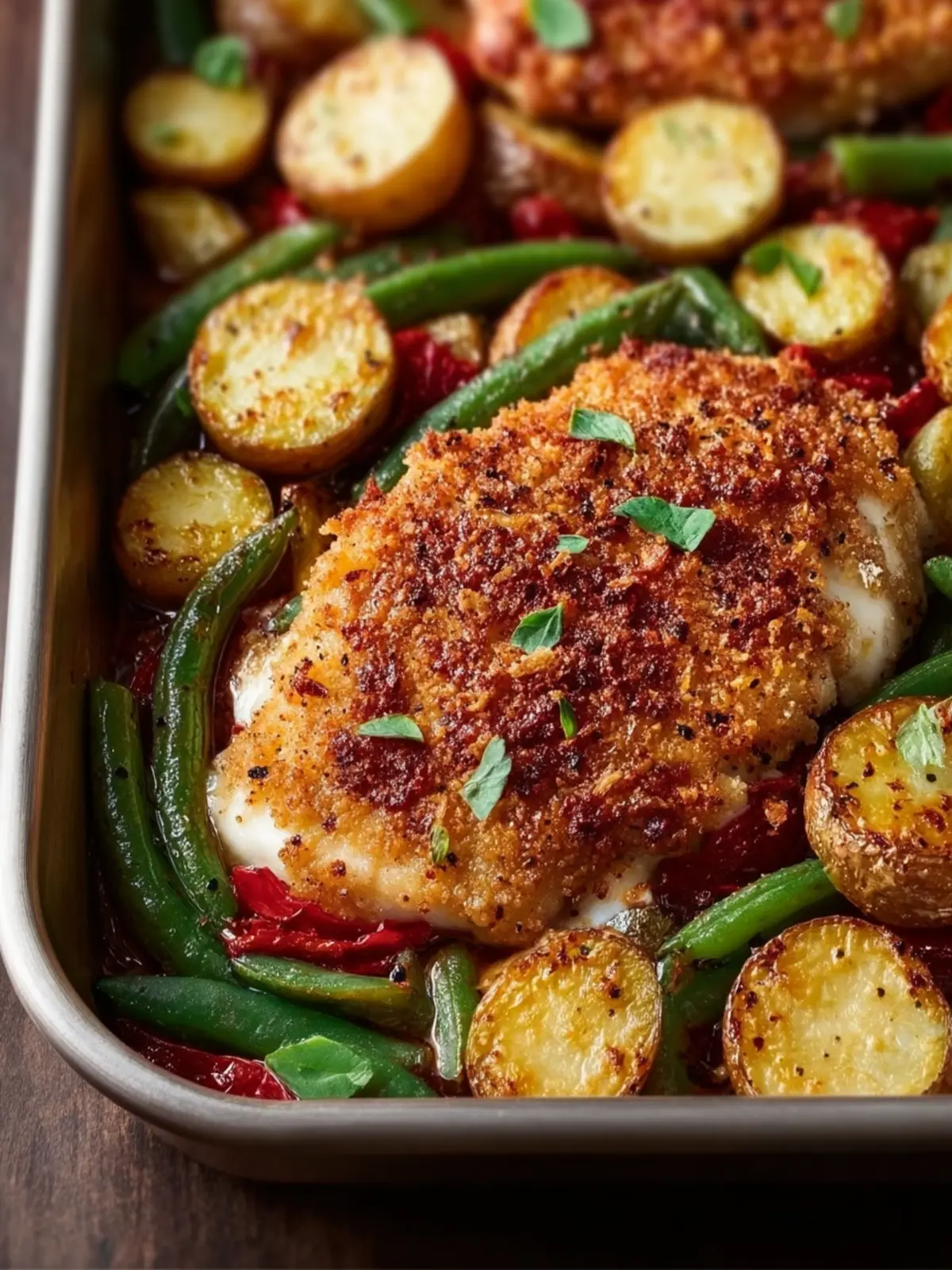 Healthy Chicken Parmesan with Roasted Veggies First Image