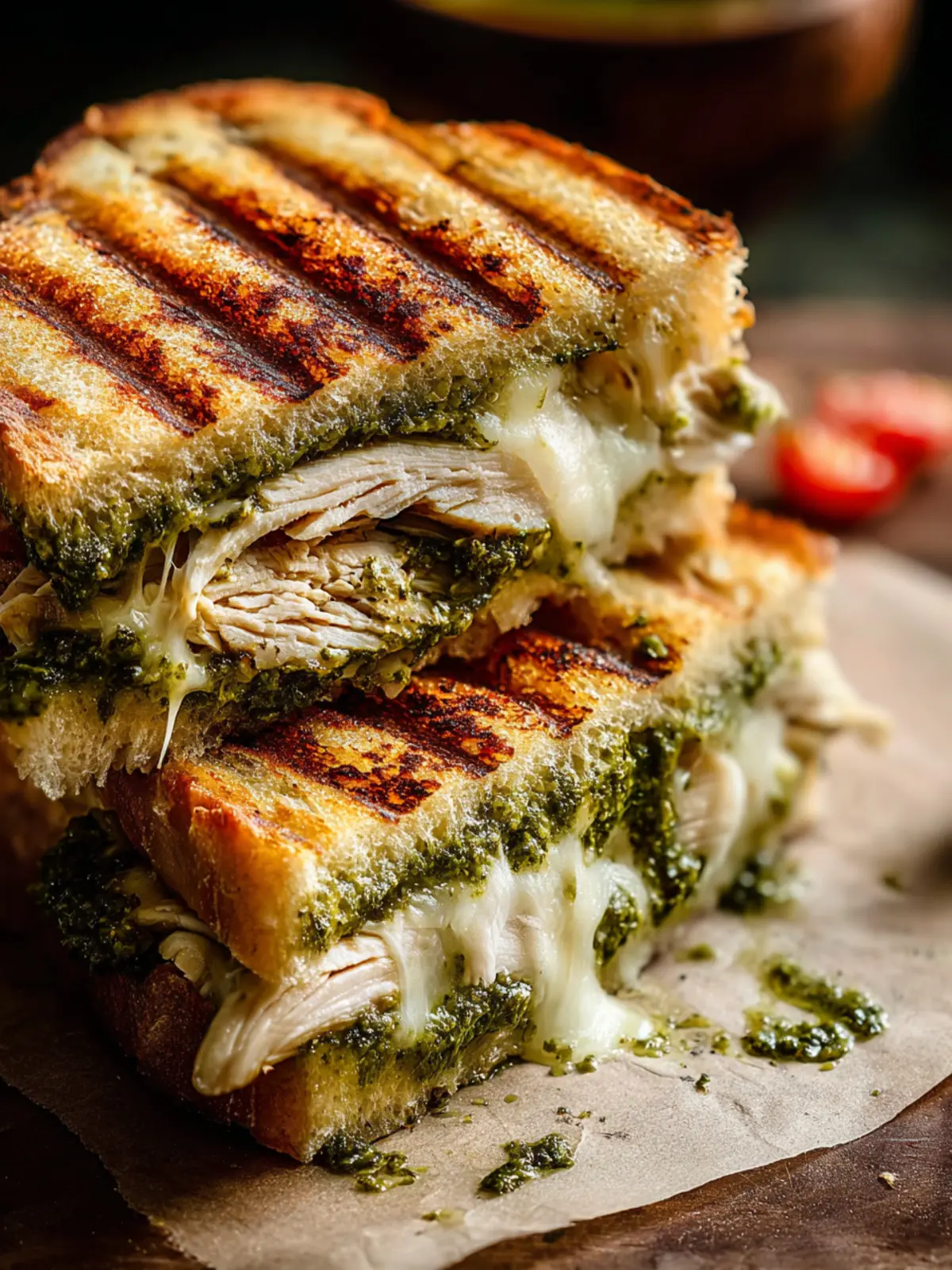 Irresistible Chicken Pesto Panini Sandwiches Recipe First Image
