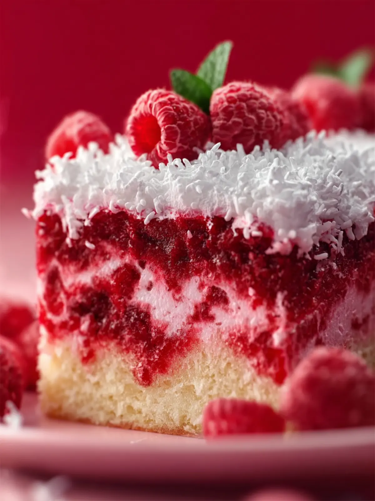 Raspberry Zinger Poke Cake First Image