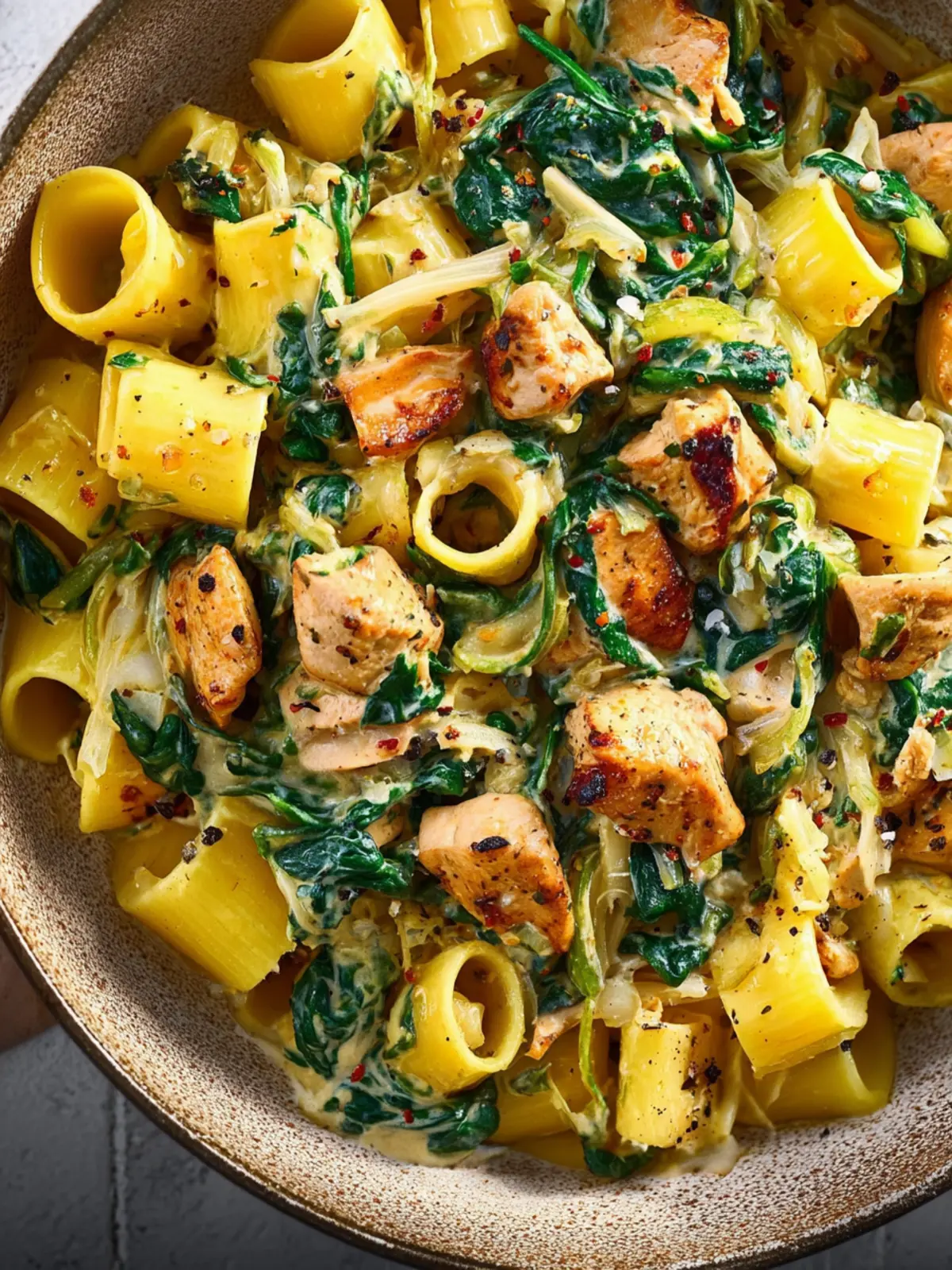 Creamy Chicken Spinach Pasta First Image