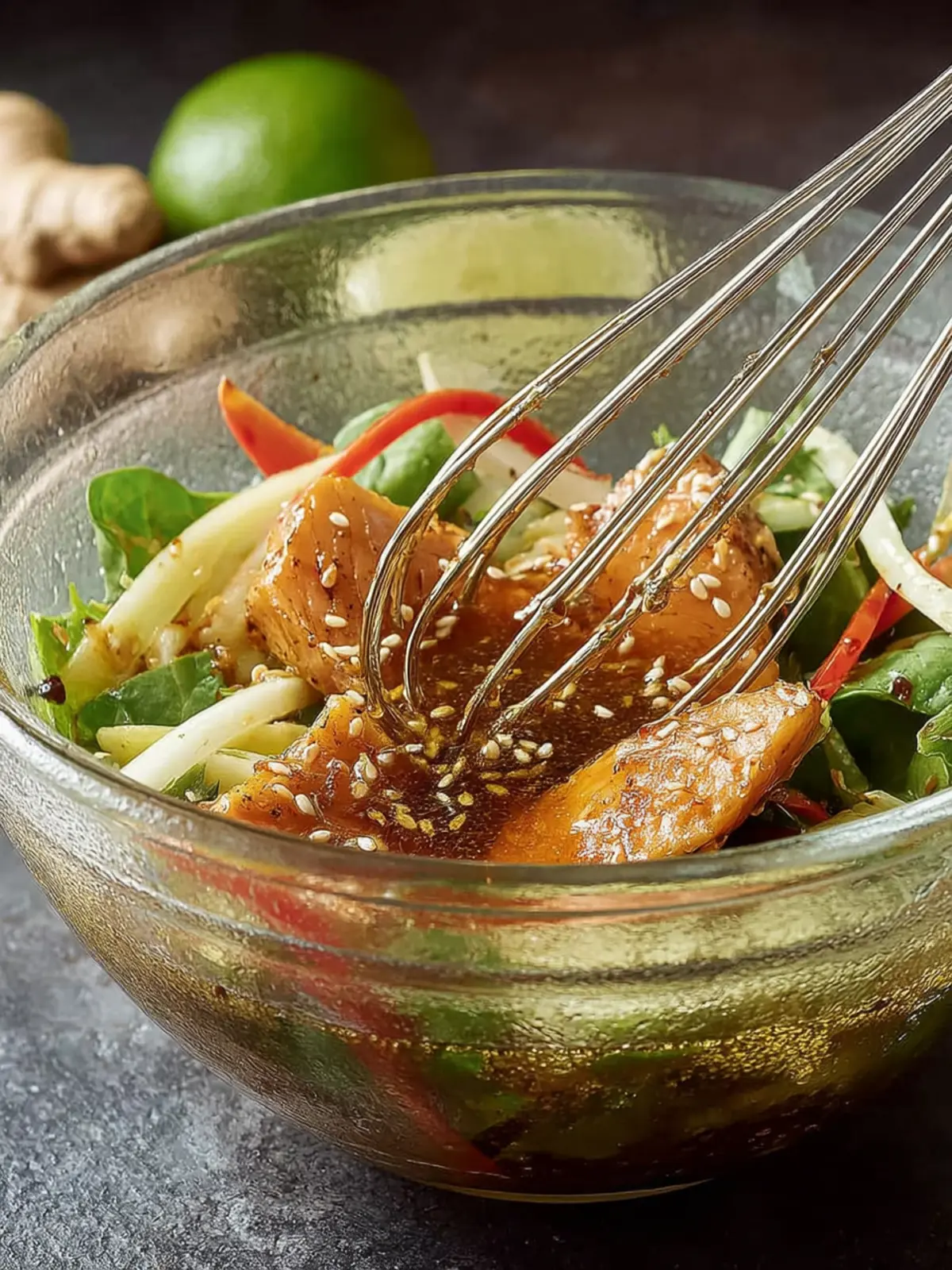 Easy Ginger Lime Salad Dressing Recipe (with Sesame) First Image