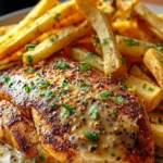 Irresistible Chicken Fillet with Garlic Parmesan Sauce & Fries First Image