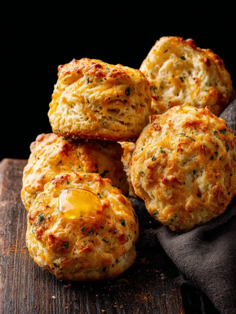 Homemade Honey Butter Cheddar Biscuits. First Image