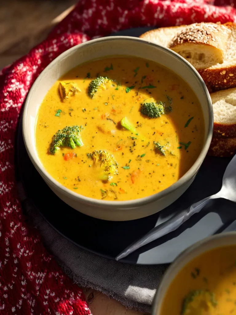 Healthier, High Protein Broccoli Cheddar Soup First Image