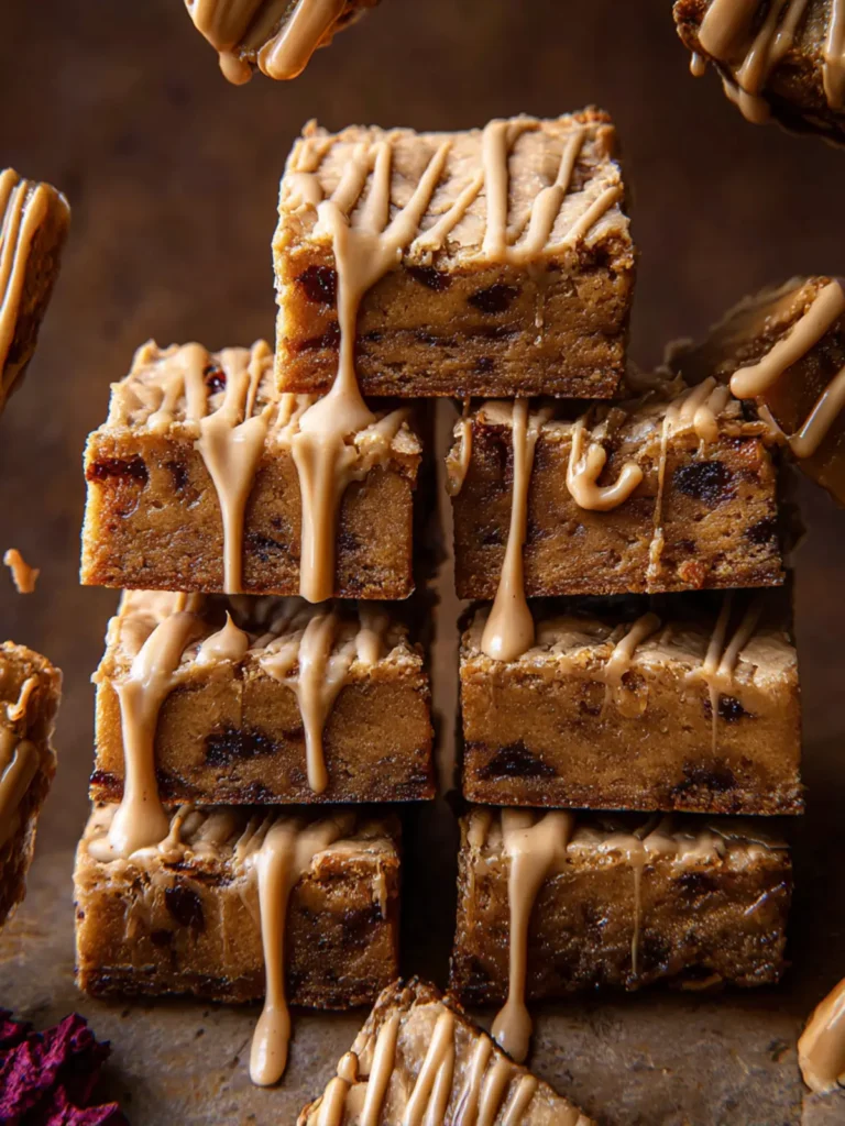 Brown Butter Glazed Peanut Butter Blondies. First Image