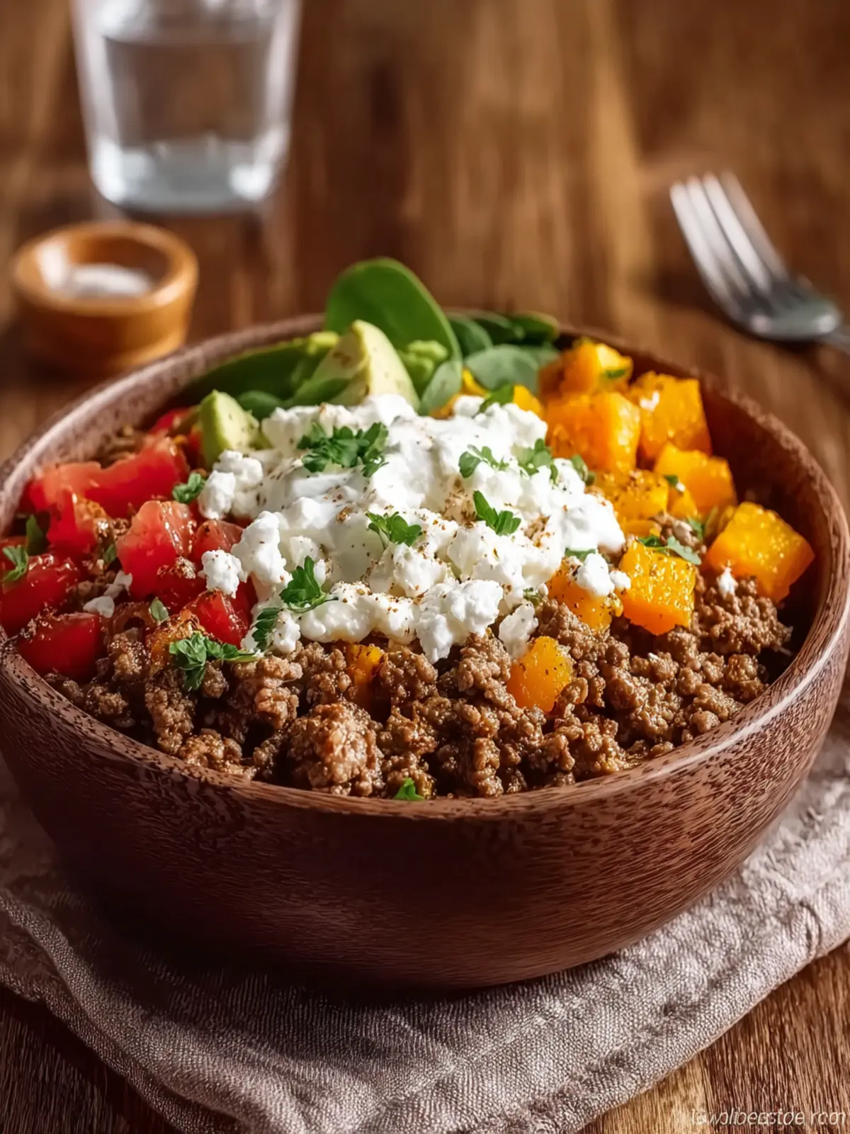 Gluten-Free High Protein Cottage Cheese Ground Beef Bowl First Image