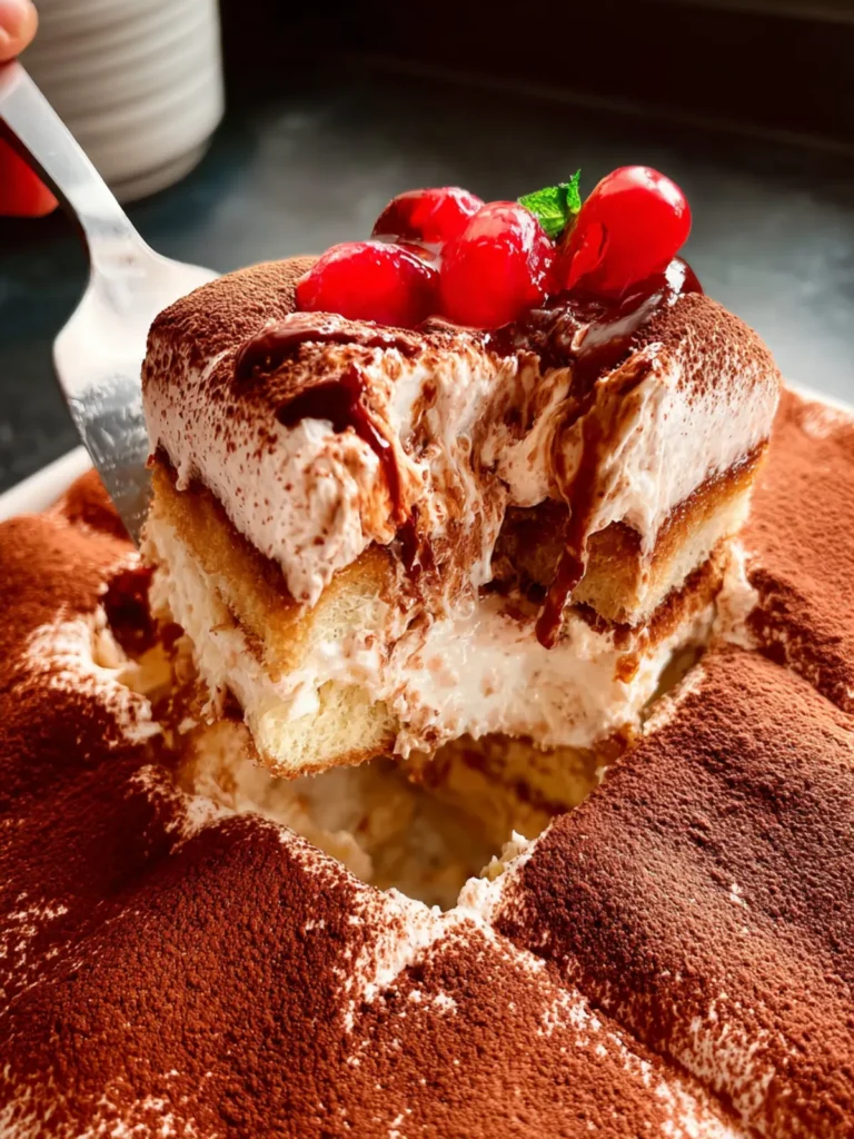 BEST Tiramisu Poke Cake First Image