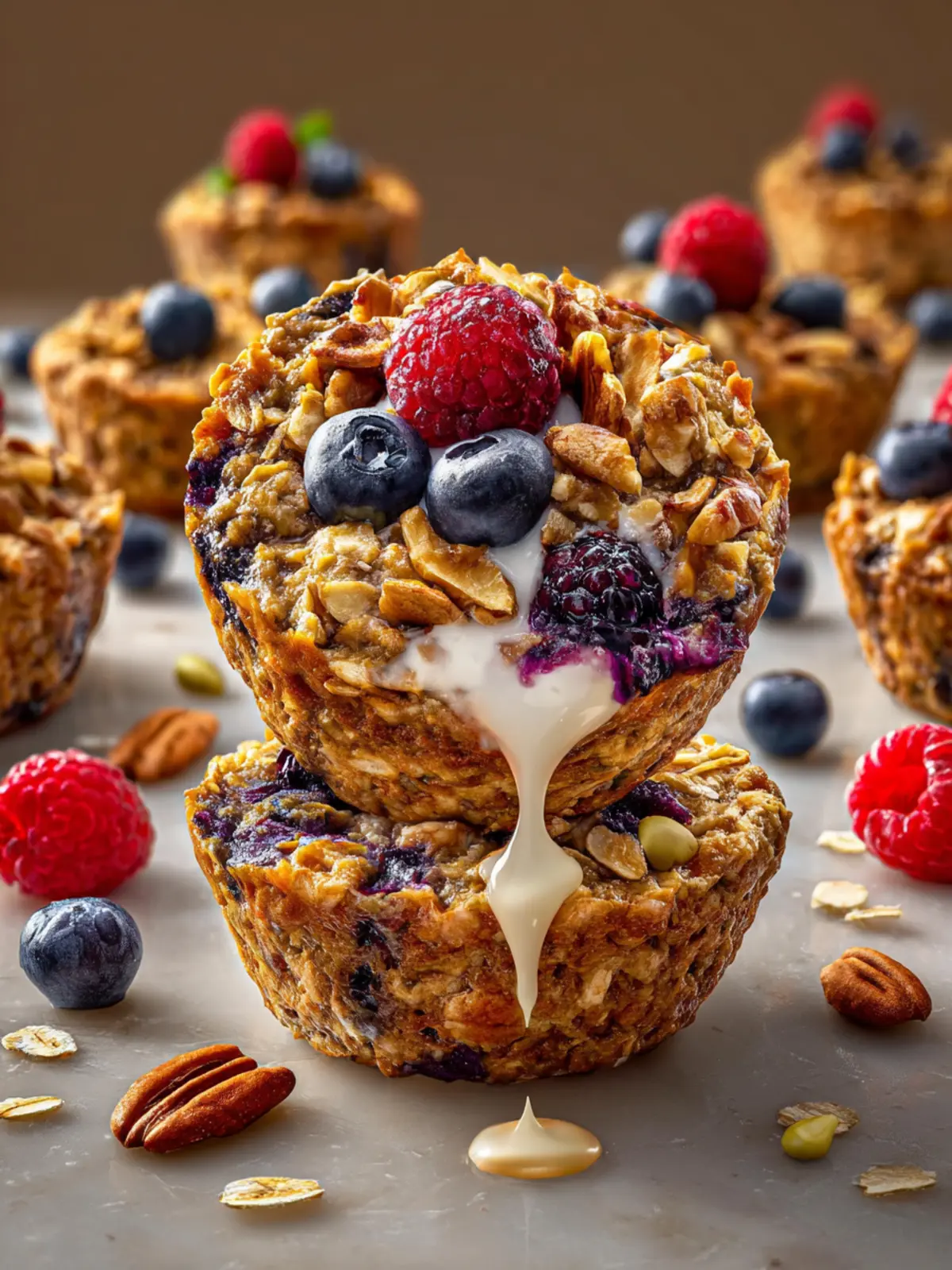 Baked Oatmeal Cups with Greek Yogurt First Image