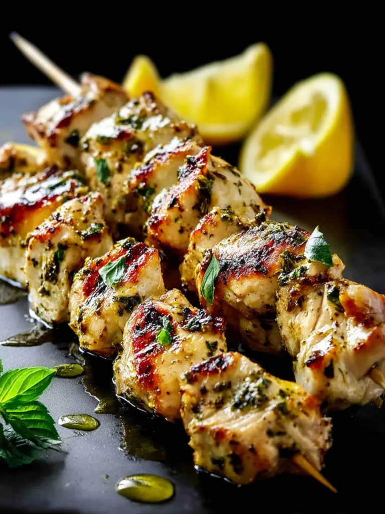 Lemon Basil Chicken Skewers First Image