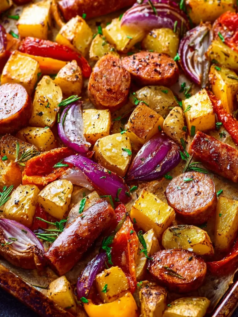 Sheet Pan Sausage and Potatoes First Image