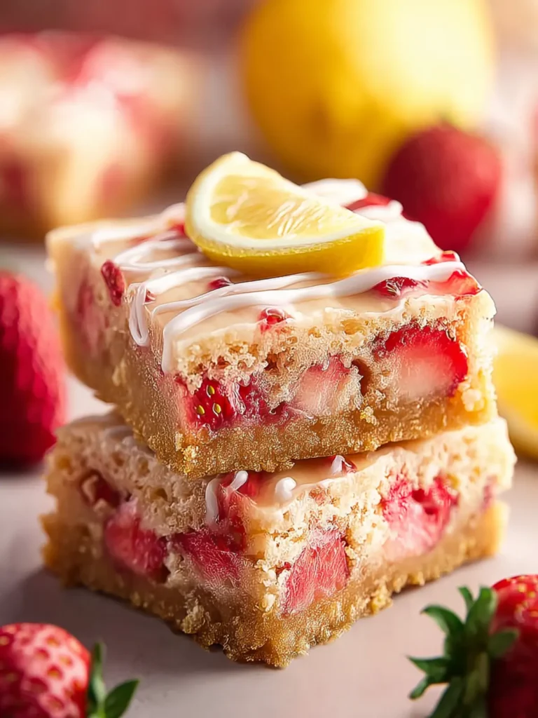 Strawberry Lemon Blondies First Image